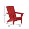 Flash Furniture Red Adirondack Patio Chairs with Cupholder, 2PK 2-LE-HMP-1045-10-RD-GG - alternate 2